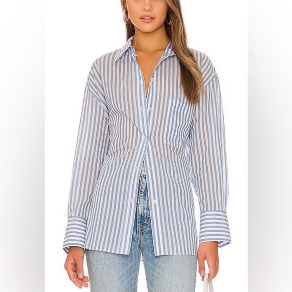 Vince Blue Striped Women's Shirt
